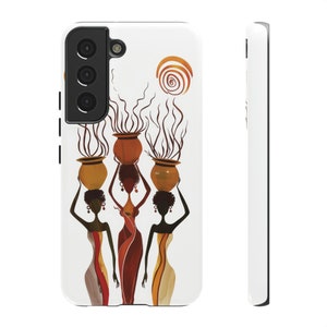 Afrocentric Boho telefoonhoesje | Telefoonhoesje met abstracte kunst | Modern uit het midden van de eeuw | iPhone, Samsung, Pixel-telefoonhoesje | Etnische telefoon | Zwart eigendom