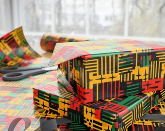 Colorful African Print Wrapping Paper| Ethnic Ankara Wrapping Paper| African American Gift Wrap| Mud Cloth| Kente Cloth| Black Owned