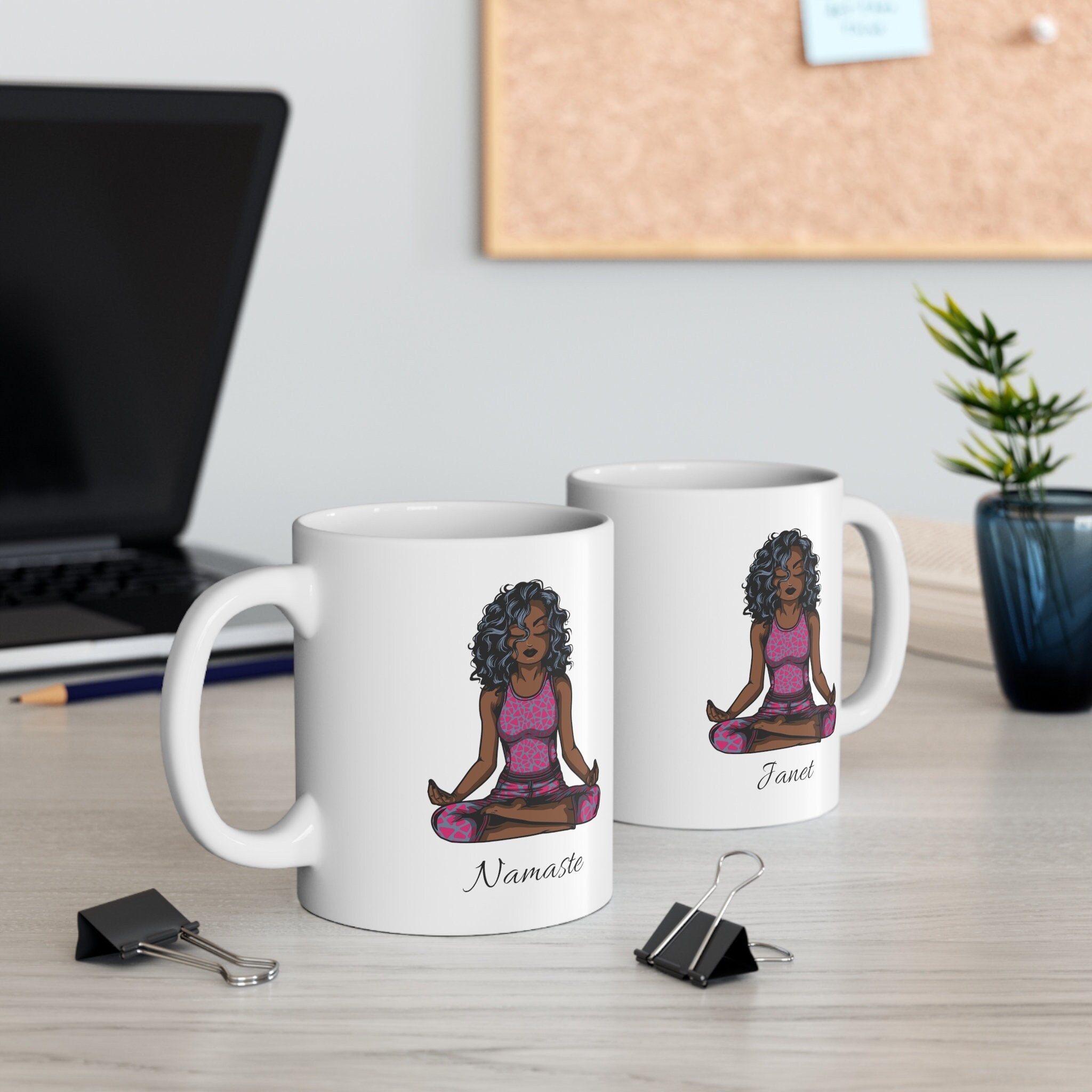 Black Women Yoga Mug 