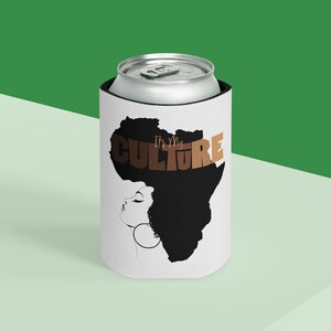 Enfriador de latas Juneteenth/ Enfriador de latas con mapa de África Propiedad de negros/ Cultura negra/ Libertad afroamericana/ Orgullo negro