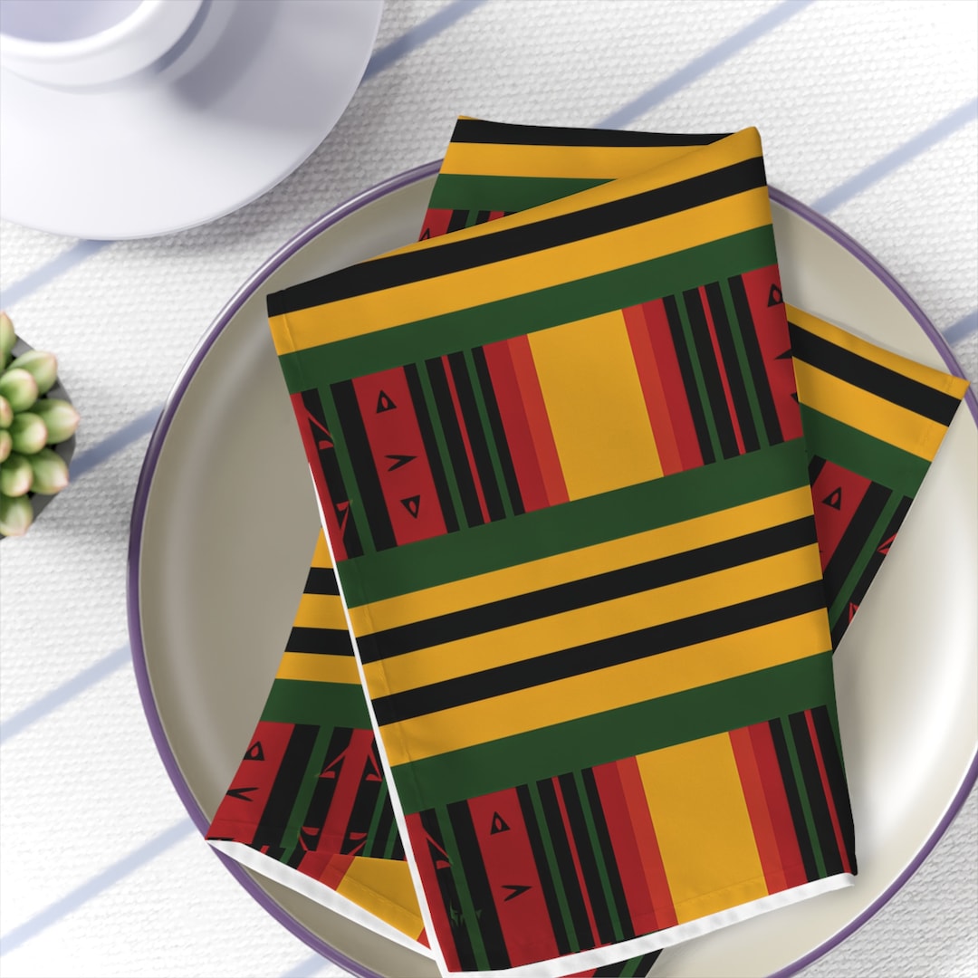 Modern African Kente Cloth Print Décorations Kwanzaa Table Napkins