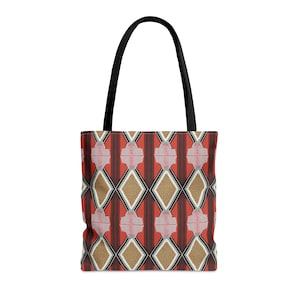 Geometric Pink & Gold Ethnic Tote Bag| Gift for African American Woman| Beadwork Inspired Pattern Ankara Bag| Black Woman Tote| Black Owned