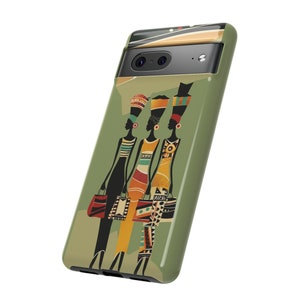 Leuke moderne Afrocentric zwarte vrouw hoesje | Etnisch cadeau 4 Moederdag, dochter, BFF| iPhone, Samsung, Pixel telefoon stoer hoesje | Zwart eigendom