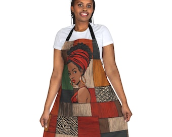 African American Woman Apron | Afrocentric Apron for Black Foodie