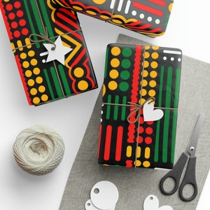 Colorful African Wrapping Paper| Ethnic Wrapping Paper| African American Gift Wrap| Kente Cloth Paper| Mud Cloth Paper| Black Owned