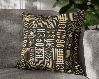 Mud-cloth Décor| Mudcloth Faux Suede Cushion Cover | Boho Rustic Mud Cloth African Print | Kwanzaa | Ethnic Home Decorations| Black Owned