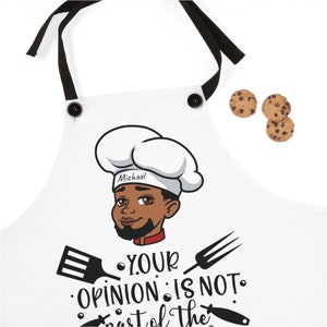Gepersonaliseerde zwarte koksschort| Aangepaste afrokoksschort| Cadeau voor Afro-Amerikaanse vader| Cadeau voor zwarte man| Soulfood| Zwart eigendom