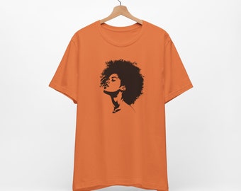 Black Woman Afro Shirt | Black Woman Fashion Tee | Black Girl Minimalist TShirt | Black Culture Tee | Black Affirmation Gift | Black Owned