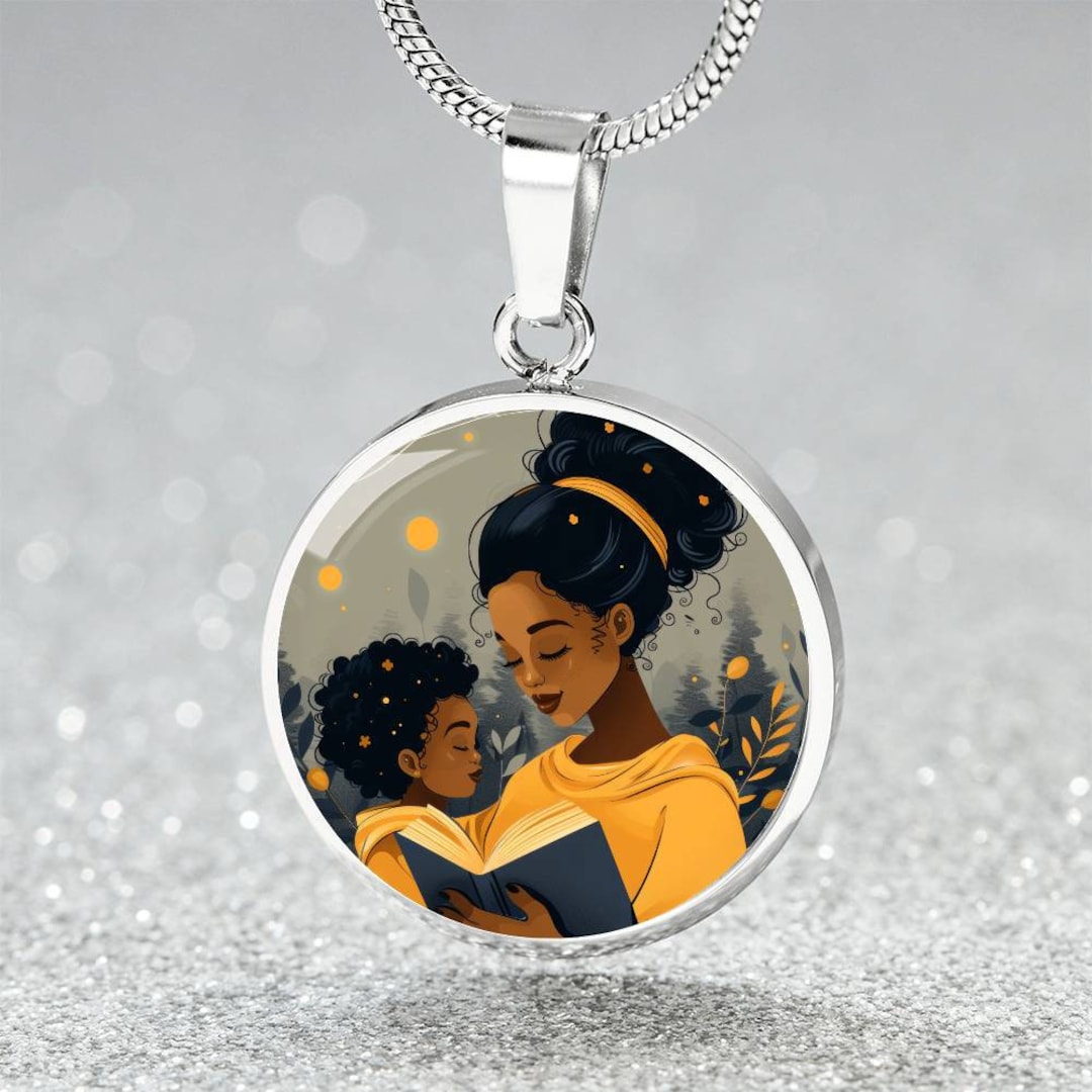 Engraved Black Mom Jewelry Gift | Personalized African American