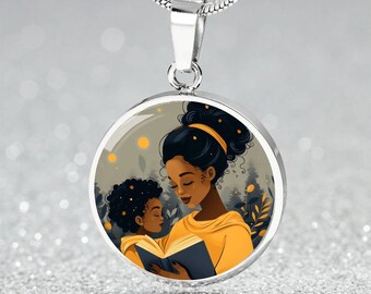 Engraved Black Mom Jewelry Gift | Personalized African American