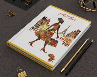 Benutzerdefinierte schwarze Frau Journal Geschenk für Afroamerikanerschriftsteller Paris Hardcover Notizbuch Geschenk 4 Melanin Freund Einzigartiges Buch der schwarzen Kultur Afrika