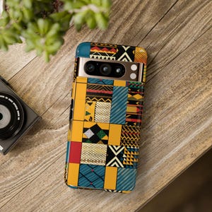 Levendig afrocentrisch etnisch telefoonhoesje | iPhone 16, Samsung S24, Pixel 9, 8 | Afro-Amerikaanse kunstkoffer | Zwart cultuurcadeau | Zwart eigendom