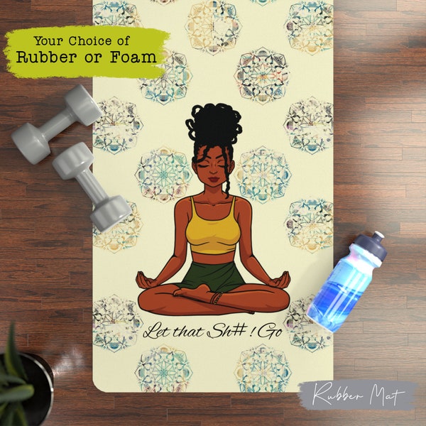 Black Girl Yoga Mat Etsy