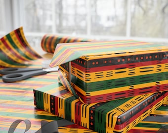 Colorful Modern African Print Wrapping Paper| Ethnic Ankara Wrapping Paper| African American Gift Wrap| Kente Cloth| Mud Cloth| Black Owned