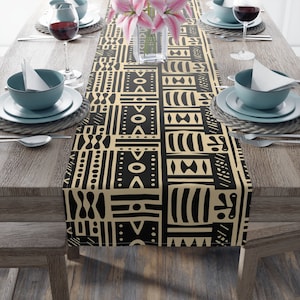 Mud Cloth Home Decorations| Kwanzaa Decor| Gift for Black Woman Hostess|  Mud Cloth Ethnic Table Linen| Black Owned
