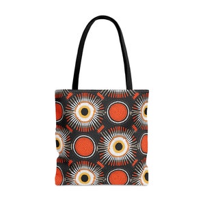African Beadwork Inspired Pattern Tote Bag| Afrocentric Starburst Geometric Pattern Tote Bag| Ethnic Tote Bag| Black Woman Tote| Black Owned