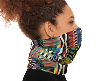 Geometric Ethnic Cold Weather Winter Neck Gaiter | Boho Winter Accessories