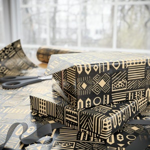 Carta da regalo con stampa africana/ Carta da regalo etnica in tessuto di fango/ Confezione regalo afroamericana/ Carta in tessuto Kente/ Carta in tessuto di fango/ Di proprietà nera