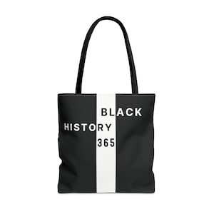 BlackHistory 365 Minimalist Tote Bag -Black Owned| Black History Bag| Gift for African American Woman| Black Pride Tote| Black Girl Bag