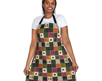 Afrocentric Patchwork Apron | Earth Tone Kitchen Apron | Ethnic Foodie Gift