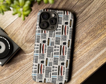 Unique African Mudcloth Phone Case | Artsy Phone Gift 4 Her | iPhone, Samsung, Pixel Phone | Contemporary Ethnic Phone | Black Owned