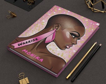Warrior Gift 4 African American Cancer Survivor Personalized | Black Woman Breast Cancer Journal 4 Her | Motivation & Encouragement Gift