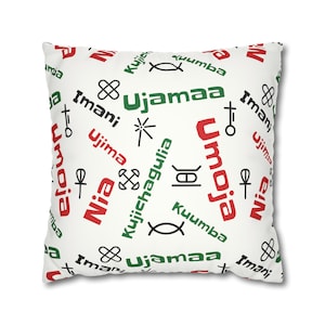 Kwanzaa Home Decor| Kwanzaa Principles Living Room Deco| Kwanzaa Faux Suede Cushion Cover | Black Family| Ethnic Decorations| Black Owned