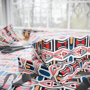 African Print Wrapping Paper| Mid-Century Modern Wrapping Paper| African American Gift Wrap| Kente Cloth Paper| Mud Cloth Paper| Black Owned