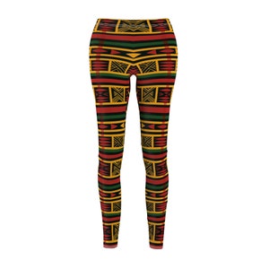 African American Leggings| African Inspired Geometric Print Tights|  Afrocentric Sport Tights| Fitness Gift for Black Woman| Black Owned