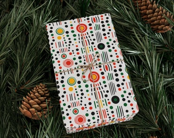 Papel de envolver regalo interreligioso / Papel de envolver boho colorido moderno / Papel de envolver étnico / Envoltura de regalo afroamericana / Tienda de propiedad negra