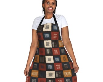 Geometric Mud Cloth Inspired  Kitchen Apron | Cultural African Pattern Apron