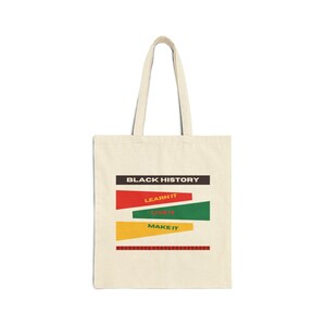 Black History Learn It LiveIt Make It Tote Bag | Black History Month Bag| Gift for African American Woman| Black Girl Bag| Black Owned Shop