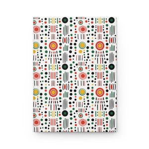 Colorful Artsy Modern Ethnic Journal| African American Hardcover Journal| Afrocentric Stationery| Gift for Black Woman Girl| Black Owned