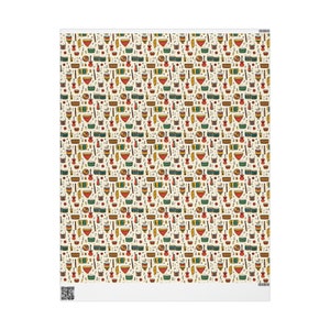 Modern African Print Wrapping Paper Ethnic Musical Instruments Wrapping Paper African American Gift Wrap Kente Cloth Black Owned image 6