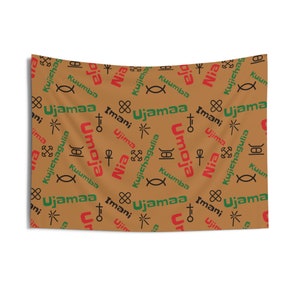 Kwanzaa Decorations| Kwanzaa Indoor Wall Tapestries| Kwanzaa 7 Principles| Kwanzaa Home Decor| Black Family| Ethnic Decorations| Black Owned