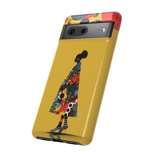 Afro-Amerikaanse vrouw pop-art telefoonhoesje | Zwart meisje magische Afro telefoonhoesje | iPhone, Samsung, Pixeltelefoon | Kunstzinnig telefoonhoesje | Zwart eigendom