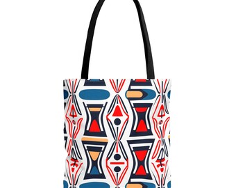 Colorful Geometric Pattern Tote Bag |  Ethnic Design Bag Mothers Day Gift | Afrocentric Tote Bag Gift-for Black Woman | Black Owned Shop