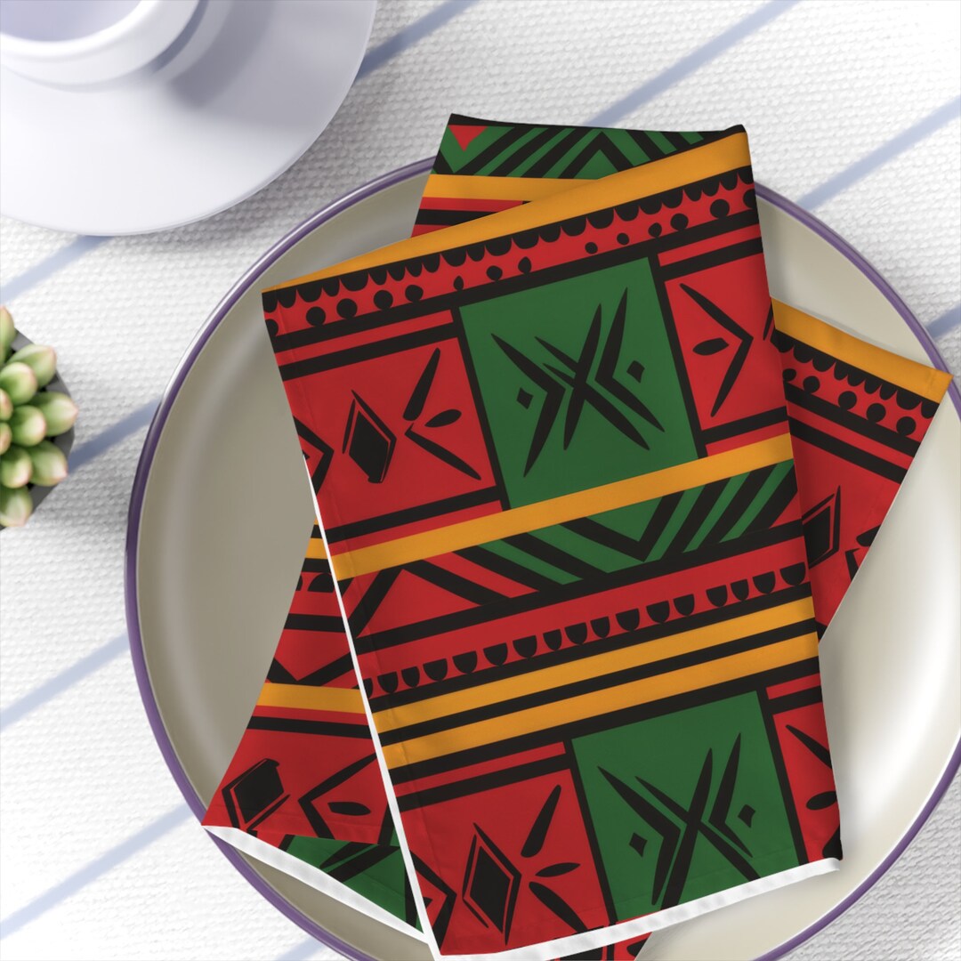 Modern African Kente Print Decorations Kwanzaa Table Napkins Etsy