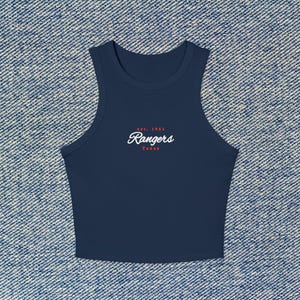 TX Rangers Ribbed Tank Top Womens Cropped Shirt Rangers Baseball Player Crop Top Corey Seager Marcus Semien, Evan Carter MLB Crop Racer Tank