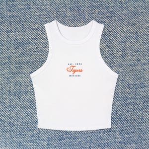 Benutzerdefinierte MLB abgeschnittenes, geripptes Tank Top - Damen Racerback Spieltag Shirt | Wählen Sie Ihr Team & Player | Padres, Yankees, Dodgers + Mehr