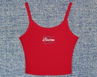 Boston Baseball Cropped Tank Top Red Sox Womens Spaghetti Strap Shirt Player Top Roman Anthony, Kristian Campbell Marcelo Mayer Game Outfit
