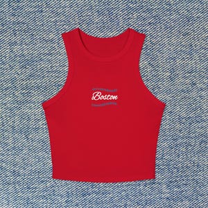 Boston Baseball Cropped Tank Top Red Sox Womens Ribbed Baby Tee Shirt Player Top Roman Anthony, Kristian Campbell Marcelo Mayer Game Outfit