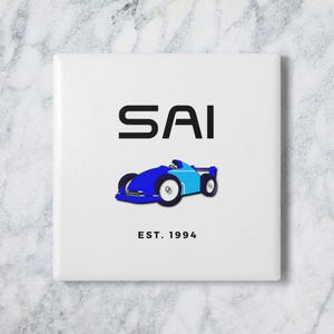 Carlos Sainz Williams Racing Keramikuntersetzer, Autorennen Geschenk, Motorsport Getränkeuntersetzer, Formel 1 Racing Fan Dekor, F1 Fan Sammlerstück