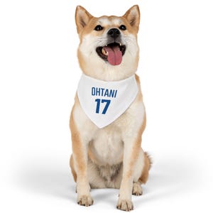 Shohei Ohtani 17 Los Angeles Dodgers Dog Bandana Collar Baseball Player Cat Pet Shirt Collar Neck Accessory MLB Team Sport Fan Merch Apparel