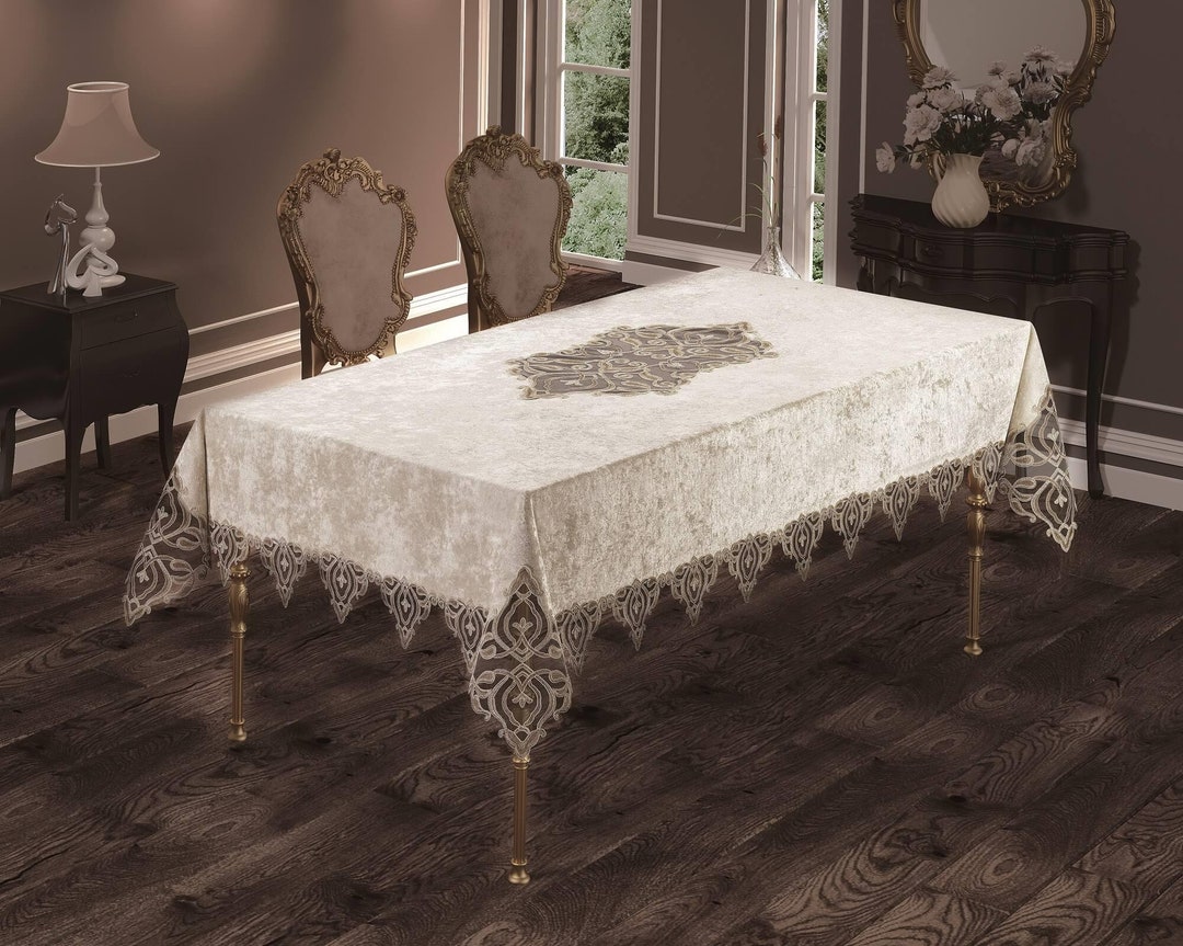 Veldena Pelin Table Cloth Elegant Velvet Table Cloth Decorative Dining