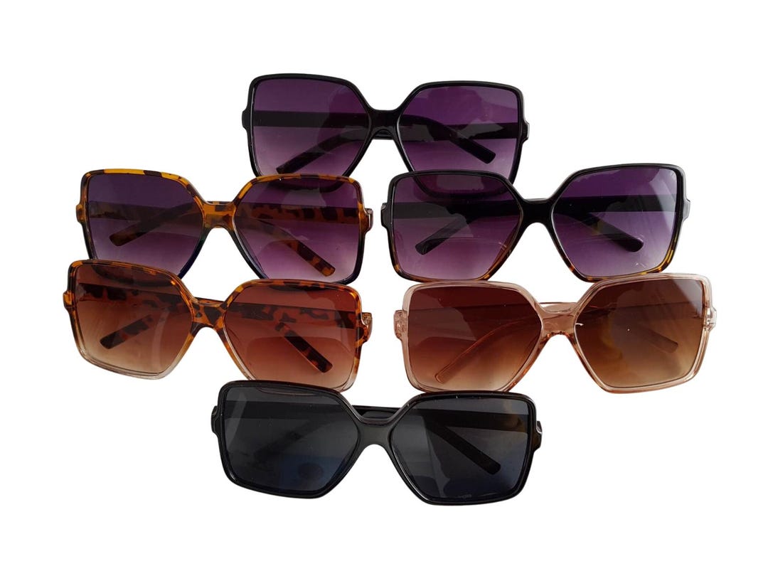 Oversized Square Sunglasses: Flat Top, UV400 Protection - Etsy display picture 1