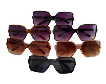 Oversized Square Sunglasses: Flat Top, UV400 Protection - Etsy