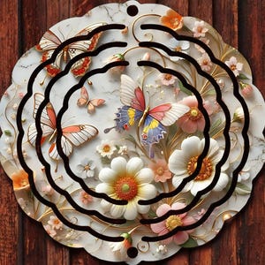Butterflie png, Spring Floral Butterfly png, Wind Spinner Sublimation Design Digital Download PNG Instant DIGITAL ONLY, Door Hanger