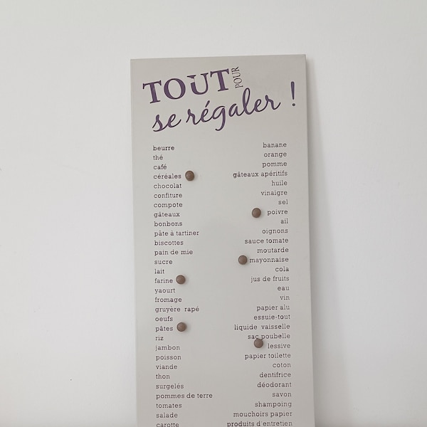 Vintage French Metal Magnetic Shopping List • Reminder Board • Retro Kitchen Memory Aid • French Shopping List Reusable