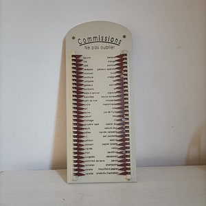 French vintage style reusable metal shopping list Reminder organizer board Grocery list French Shopping List image 1
